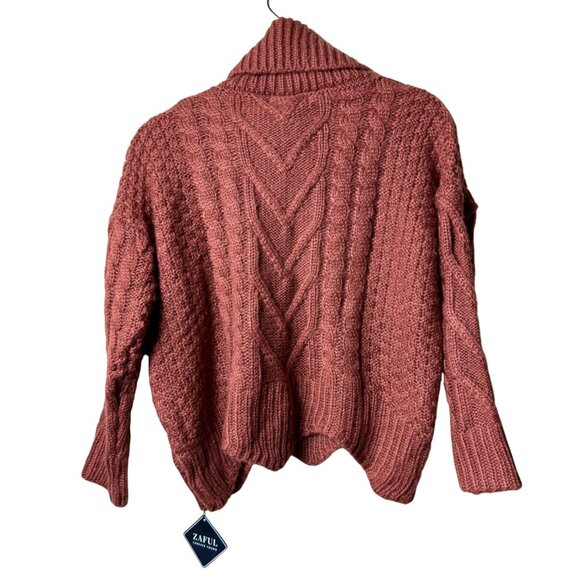 NWT Zaful Chunky Cable Knit Turtleneck Sweater (Rust) - OS - Picture 6 of 6